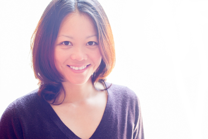 Japanese woman smiling at camera